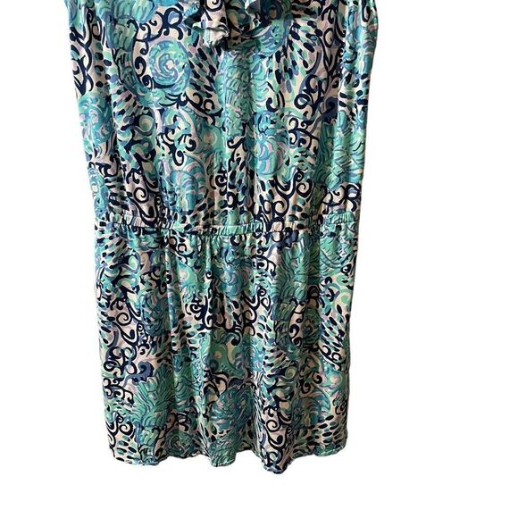 Lilly Pulitzer Alessa Romper Light Aqua Spritz Ruffle Neckline Sleeveless XS - Picture 6 of 11